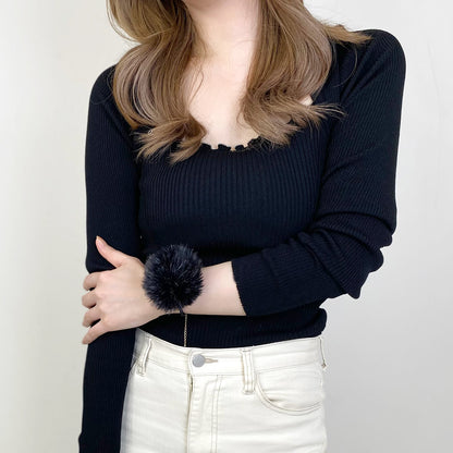 ブラックファーブレスレット着用画像_3