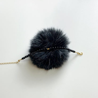 ブラックファーブレスレット画像_4