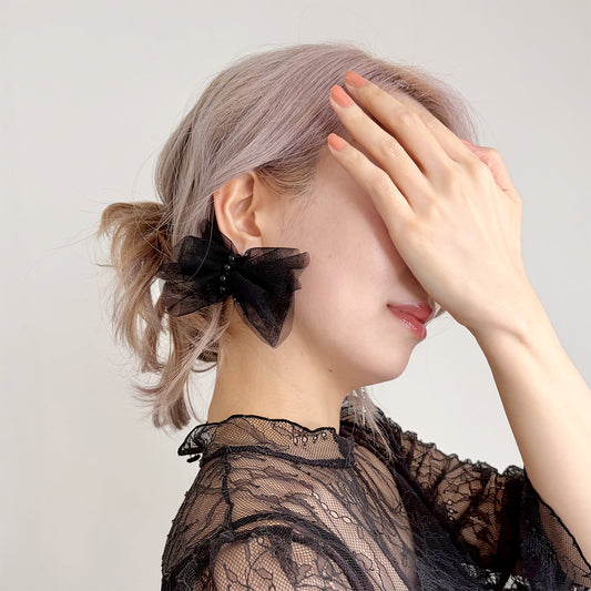 ブラックチュール　イヤリング vol.2_着装画像2