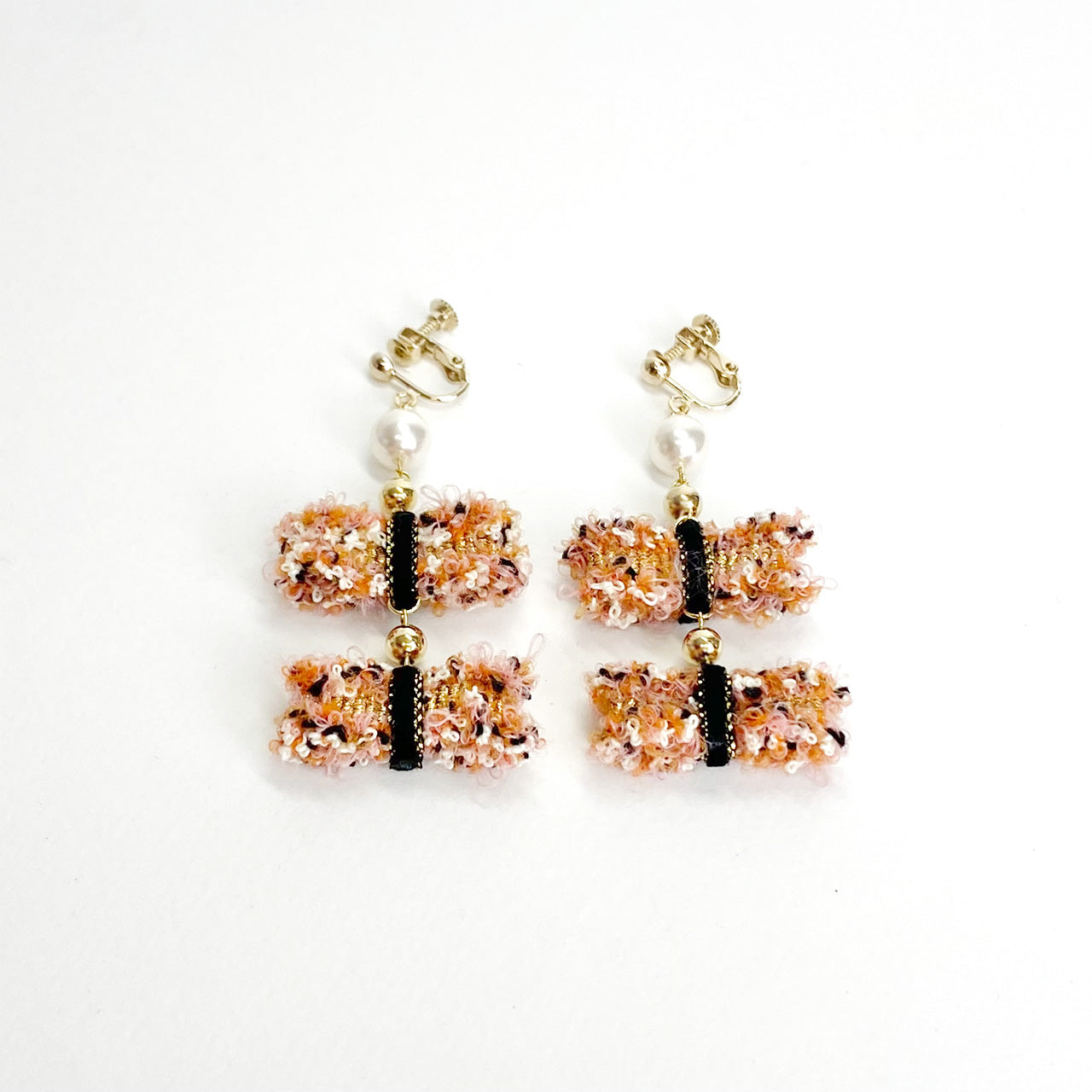 フリンジリボン　イヤリング画像