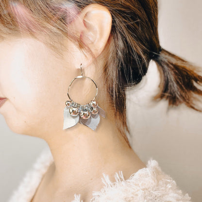 シルバーメタルリングピアス
