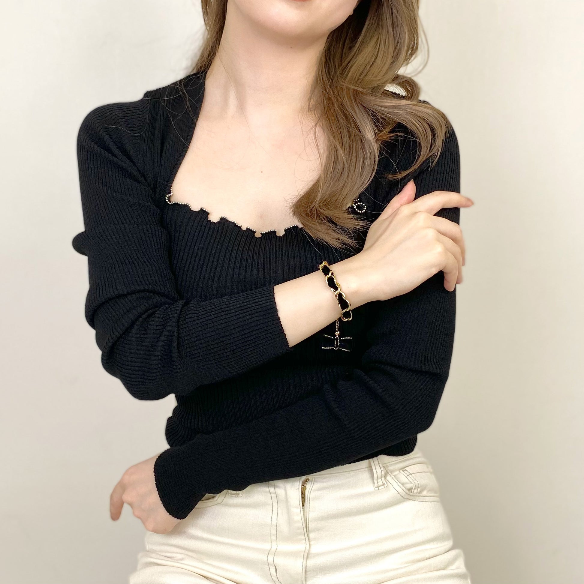 ベロアチェーンブレスレット着装画像_4